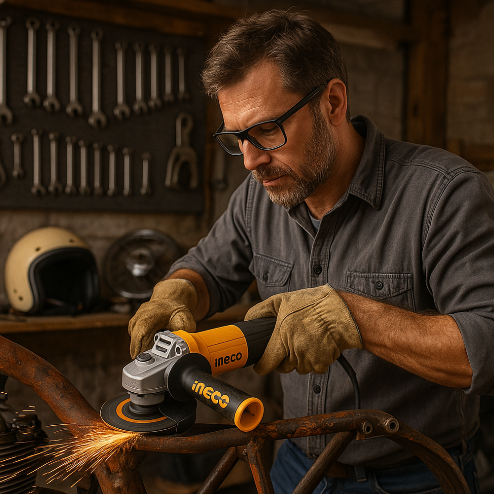 Smerigliatrice angolare 115 mm 950w 10 dischi valigetta preparazione superfici