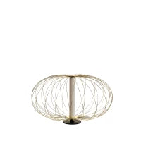 E-STYLO Lampada da tavolo con paralume a gabbia dorata, caratterizzata da un design moderno e leggero, perfetta per ambienti contemporanei, 50cm X 50cm H. 29cm