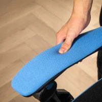 Sedia da ufficio sedia da gioco altezza regolabile schienale ruote tessuto a maglia 58 x 63 x 112-122 cm blu nero