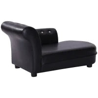 Divano Chaise Longue Elegante Imbottito Portata 10kg Animali Domestici 82.5 × 45 × 41.5cm Nero