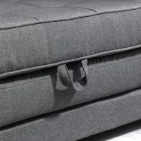 Divano Letto in Tessuto 2 Posti con Imbottitura e Molle, 151x75x85 cm, Grigio