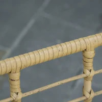 Set da Giardino 4 Pezzi con 2 Sedie da Giardino, Divanetto 2 Posti e Tavolino Basso, Naturale e Crema