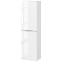 kleankin Mobile Colonna Bagno, Arredo Bagno Design Contemporaneo 2 Ripiani Ripiani Regolabili 35 x 25 x 120 cm Bianco Laccato