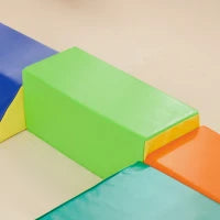 Set Costruzioni Morbide per Bambini con 5 Blocchi a Rettangolo e Trapezio, in PU e EPE, 48.3x19.1x48.3 cm, Multicolore