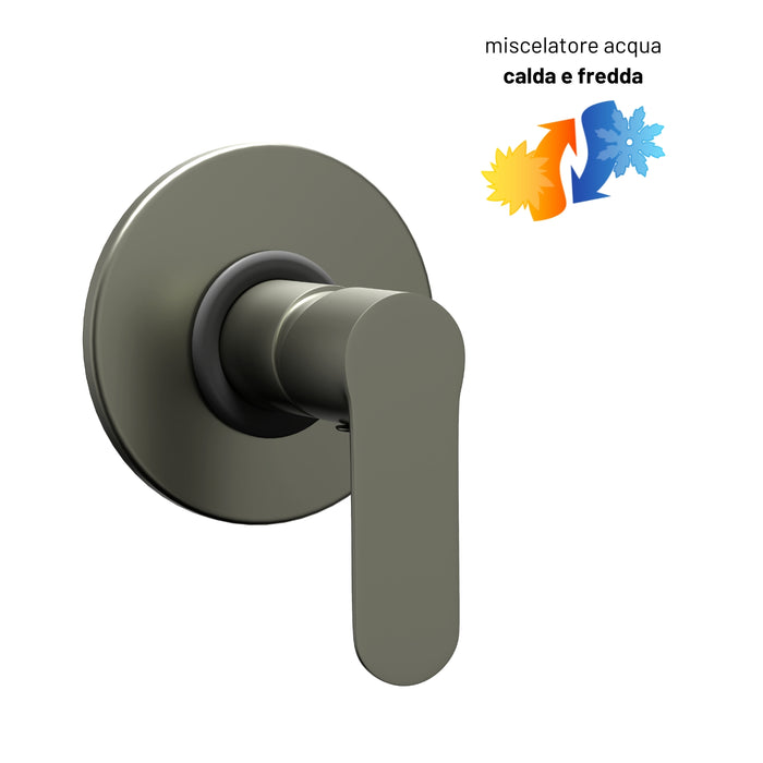 Miscelatore doccia incasso oceania ottone canna di fucile *** design maniglia liscia, confezione 1