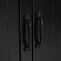 Credenza Buffet da Cucina Contemporanea con 2 Armadi e 3 Ripiani, in MDF e Pannelli di Particelle, Nero