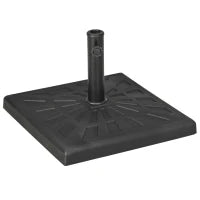 Base per Ombrellone di 19kg e 51x51x32 cm in Resina e Acciaio per Pali Ø32mm, Ø38mm e Ø48mm, Nero