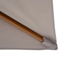 Ombrellone da Giardino 2x3 m Impermeabile, in Legno con Copertura Rimovibile in Poliestere, Grigio