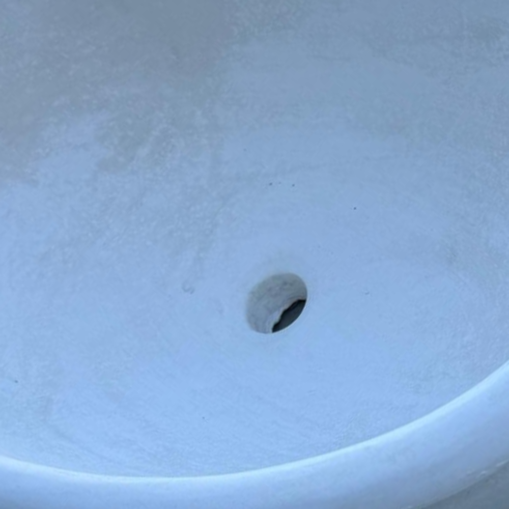 Pilozza lavabo ovale cemento calcestruzzo l.60xp.40xh.20 cm bianca serie ostuni