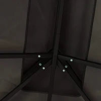 Telo di Ricambio per Gazebo 4 x 3 m, Doppio Tetto con Fori di Drenaggio, Poliestere 370 g/m², Grigio