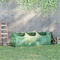 Mini Serra da Giardino con 3 Finestre Avvolgibili e Copertura PE Anti-UV, 180x60x60cm, Verde