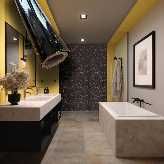 Rotolo da 3,6mq Rivestimento AUTOADESIVO in SXP thermo/acustico MARMO LUCIDO HI-RES 1200x3000x2,5mm HYDRO. Col. 358-70