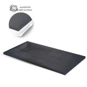 Piatto doccia antracite mineral marmo resina antiscivolo h4 cm *** misure l90 x p70 x h4 cm, confezione 1