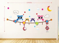 Sticker Da Muro Owl Con Appendini Cm 120X65