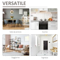 Mobiletto Salvaspazio Multiuso per Ingresso, Salotto o Bagno in Legno Bianco, con Luci LED Colorate, 107x35x97cm