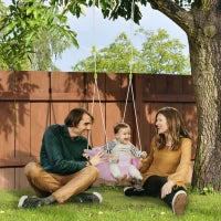 Seggiolino Altalena per Bambini in Tessuto e Legno con Cuscino, 40x40x180cm, Rosa