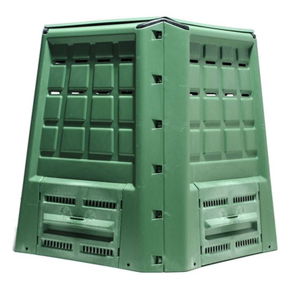 Compostiera da giardino ecobox fast 380 litri colore verde