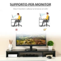 Supporto Monitor in MDF con Lunghezza e Angolazione Regolabile, 80-117x23.5x10 cm, Nero