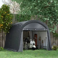 Tendone da Magazzino per Giardino, Robusto Telaio in Acciaio, Grandi Porte, 3x3m, Grigio