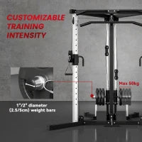 Stazione Fitness per Allenamento Totale con Sbarra per Trazioni e Bilanciere, in Acciaio, 170x139x200 cm, Nero