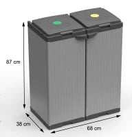 MONGARDI Mobile Portasacco Bis per Raccolta differenziata, in Plastica,  68L x 38P x 87H cm