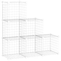 Mobile Scarpiera Modulare Salvaspazio, 6 Cubi 30x30x30 cm in Acciaio e PP, 94x32x94 cm, Bianco