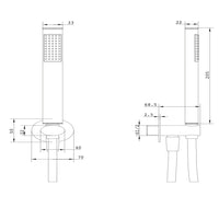 Kit set doccia ottone cromato completo di supporto presa acqua con flessibile e doccetta ovale *** confezione 1