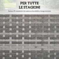 Baule da Giardino in Rattan PE con Rivestimento Interno in Tessuto Impermeabile, 76x45x48 cm, Grigio