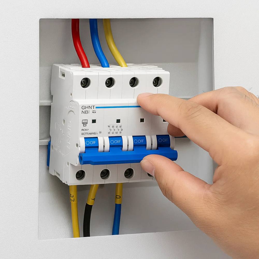 Interruttore magnetotermico 4p 6ka curva c chint serie nb1-63 da quadro din *** ampere 6 ampere, confezione 1