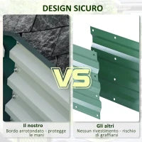 Letto per Orto Rialzato a Fondo Aperto con Rivestimento, in Acciaio Zincato, 120x120x30 cm, Verde