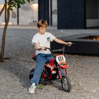 Moto Elettrica Bambini 24V 250W – 3 Velocità 6–16 km/h, Ruote Ø30,5 cm, Rosso
