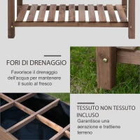 Letto per Orto Rialzato in Legno con Ripiano Pieghevole e Mensola Inferiore, 123x54x80cm
