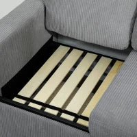 Divano 3 Posti Modulare con Pouf Contenitore in Velluto a Coste, 196x139x85 cm, Grigio Chiaro