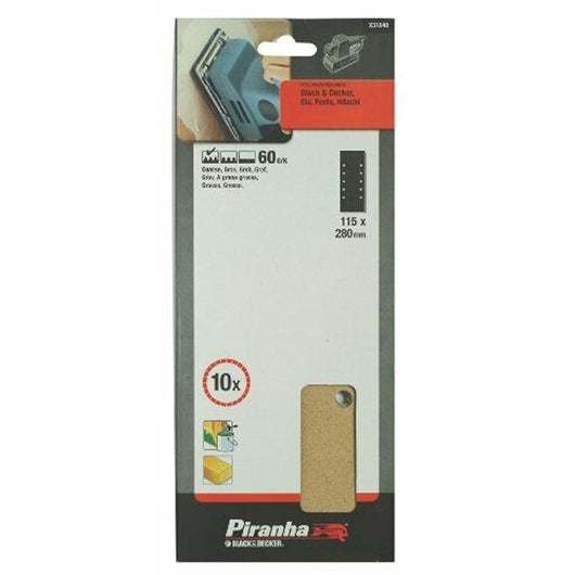 Fogli corindone mm 115x280 pezzi 10 black and decker x31040-xj grana 60