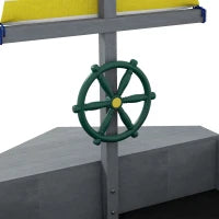 Sabbiera per Bambini 3-8 Anni a forma di Barca, in Legno di Abete e Poliestere, 190x90x138 cm