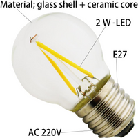 Optonica mini lampadina led attacco e27 g45 a filamento a led luce naturale
