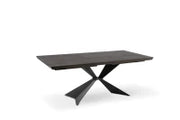 E-STYLO Tavolo fisso con top impiallacciato rovere termocotto e gambe in metallo nero, 100cm X 200cm H. 76cm.