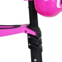 Monopattino 3 Ruote per Bambini con Sedile e Maniglione, Manubrio con Altezza Regolabile, 62x25x72.5cm Rosa