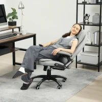 Poltrona da ufficio massaggiante e riscaldante sedia da ufficio con altezza regolabile schienale inclinabile e telecomando grigio