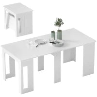 Tavolo da pranzo pieghevole e allungabile, in truciolato, 60-180 x 85 x 75 cm, Bianco
