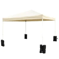 Set 4 Pesi per Gazebo in Tessuto Impermeabile da Riempire con 15kg di Sabbia o Ghiaia - Nero