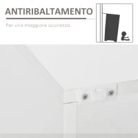 Credenza Moderna a Anta con Luci LED e Mensole in Vetro, Mobile Multiuso in Legno con Finitura Lucida, 97x35x83cm, Bianco
