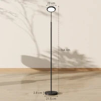 Lampada da Terra LED con Telecomando, Testa Girevole, Regolazione Luminosità e Temperatura, Nero