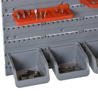 DURHAND 44PZ Contenitore Portautensile Scatole Regolabili e Rimovibile, Montaggio a Muro, PP, Rosso Grigio, 54x22x95cm