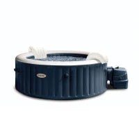 28430EX - Purespa Plus Bubble Massage Set Navy 196X71Cm 4 Posti Con Pompa, Riscaldatore, Sistema Di Purificazione Acqua, 140 Getti, Telo Base, Telo Copertura, Dispenser Di Cloro, 2 Poggia Testa