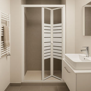 Porta doccia a soffietto book cristallo temprato profilo bianco bianco *** misure 66-70xh190 cm serigrafato, confezio...