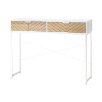 Consolle Moderna per Ingresso e Soggiorno con 2 Cassetti in Metallo 100x30x75cm - Bianco