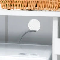 Credenza Cucina Salvaspazio con 2 Armadietti e 2 Ripiani Estraibili in Legno, 84x39x109 cm, Bianco