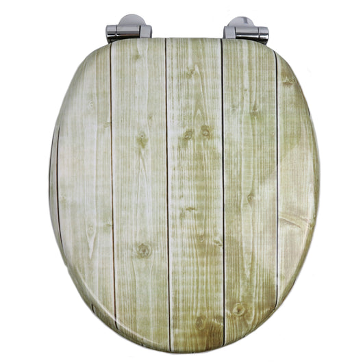 Sedile copri wc universale frizionato fantasia mdf chiusura rallentata *** fantasia wood, confezione 1