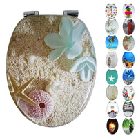 Sedile copri wc universale frizionato fantasia mdf chiusura rallentata *** fantasia sea sand, confezione 1